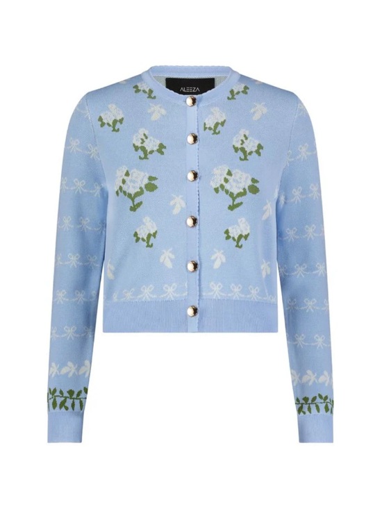 Aleeza Paris Sweaters - Aleeza Paris Motif Floral Knit Cardigan Sz XL